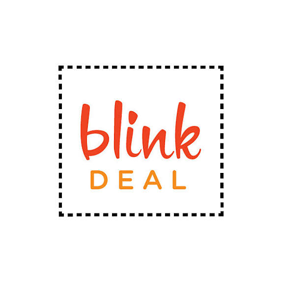 "blink DEAL" logo with orange letters inside a dashed black square border on a white background.